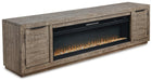 Krystanza Weathered Gray Krystanza TV Stand with Electric Fireplace
