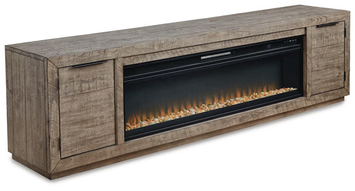 Krystanza Weathered Gray Krystanza TV Stand with Electric Fireplace