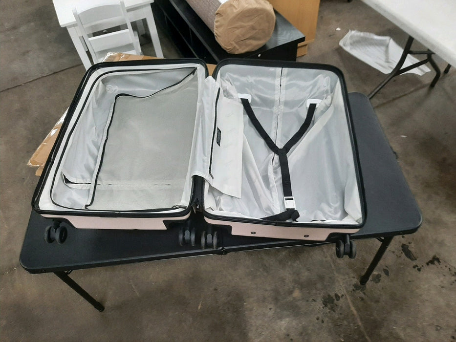 Travelers Club 2pc Rolling Hard Case Travel Luggage Set with Extra Wide Telescopic Handle , Blush - new