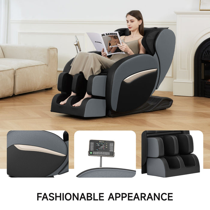 Real Relax Full Body Zero Gravity Shiatsu Recliner Electric Massage Chair, Black - use_like_new