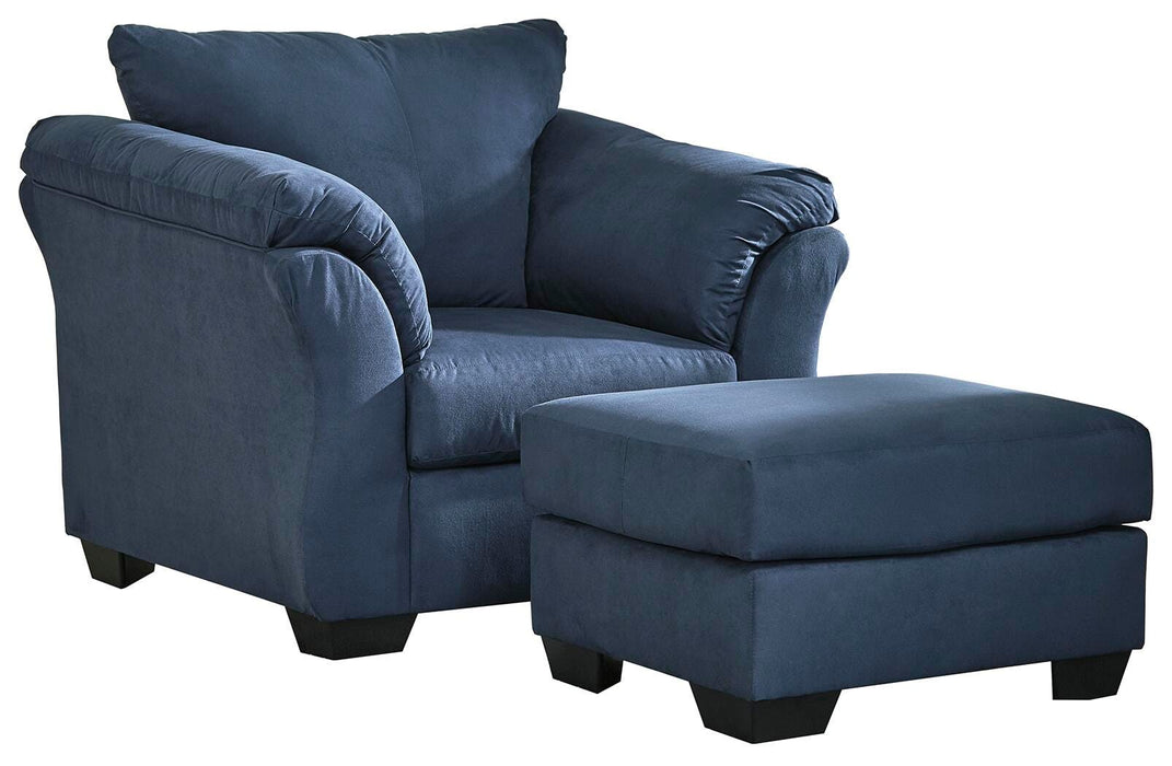 Darcy Blue Darcy Chair and Ottoman