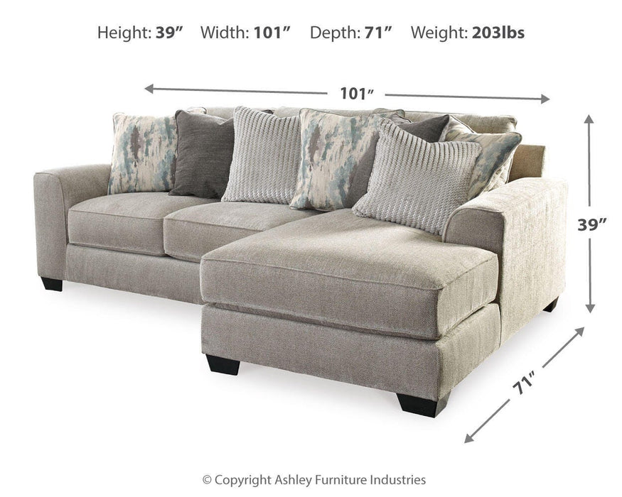 Ardsley Pewter Ardsley 2-Piece Sectional with Chaise