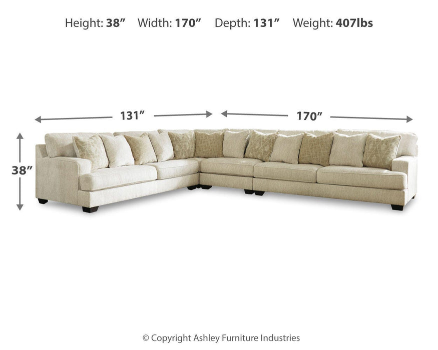 Rawcliffe Parchment Rawcliffe 4-Piece Sectional