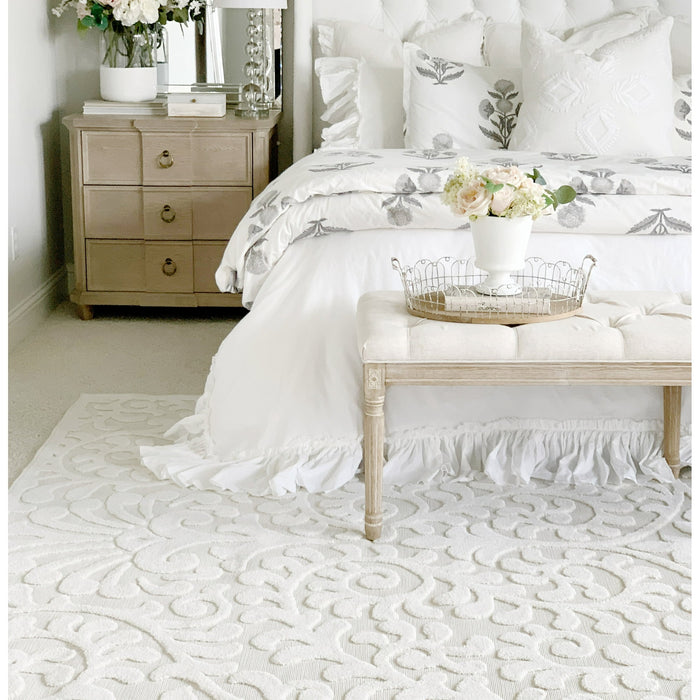 My Texas House Bluebonnets 9' X 13' Natural Floral Outdoor Rug - open_box