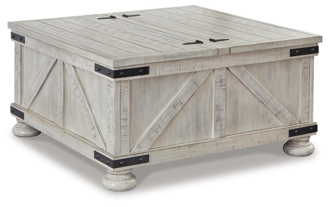 Carynhurst Whitewash Cocktail Table with Storage