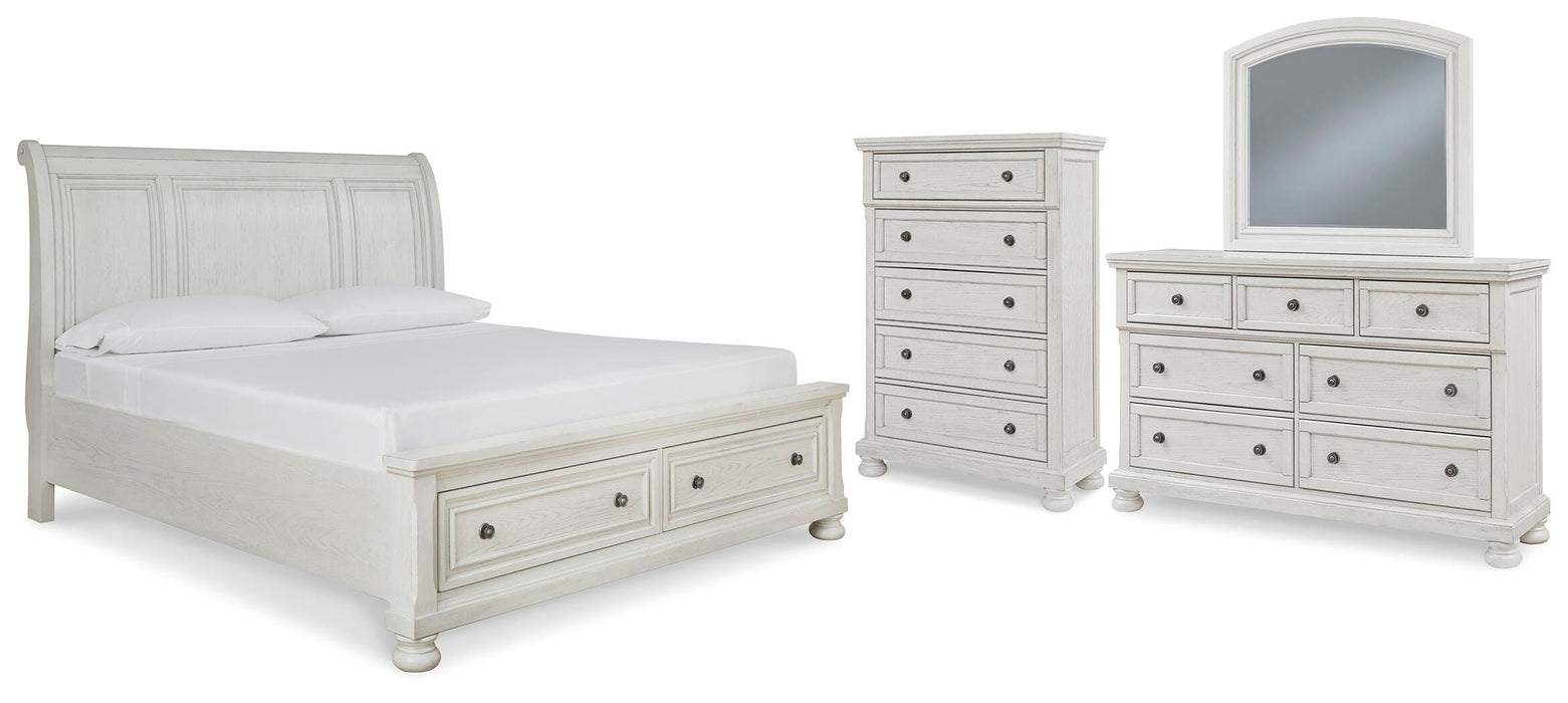 Robbinsdale Antique White Sleigh Bedroom Collection