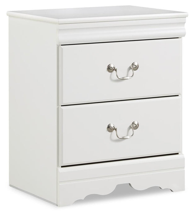 Anarasia White Two Drawer Night Stand