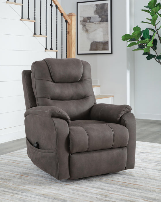 Snowfield Gunmetal Power Lift Recliner