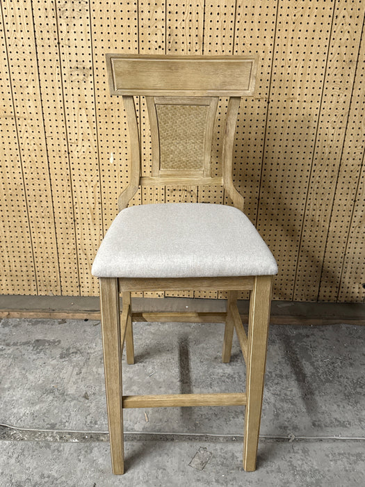 Linon Rylan 26" Counter Stool, Rustic Graywash/Beige - new