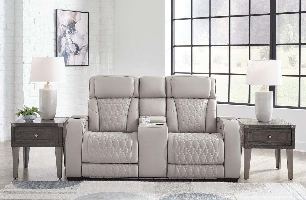 Boyington Gray PWR REC Loveseat/CON/ADJ HDRST