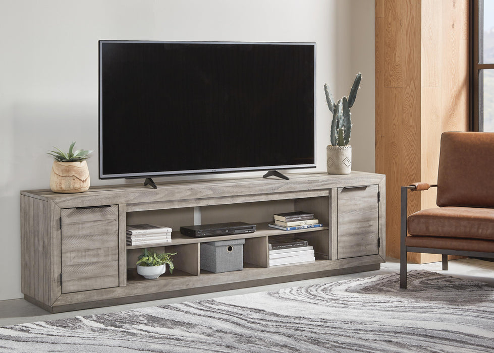Naydell Gray XL TV Stand w/Fireplace Option