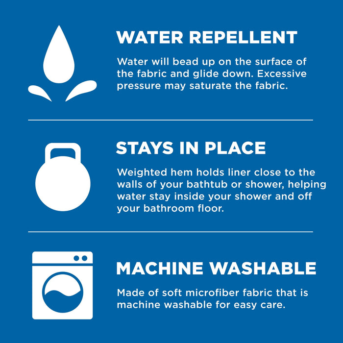 Mainstays Classic Mint Water-Repellent Embossed Microfiber Fabric Shower Liner, 70" x 72" - new