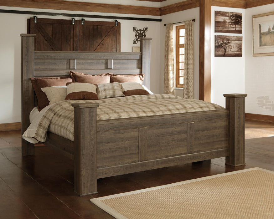 Juararo Dark Brown Juararo King Poster Bed