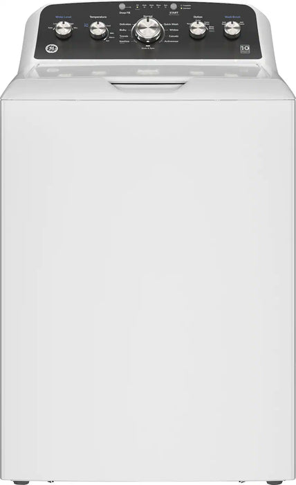 GE - 4.5 Cu. Ft. High-Efficiency Top Load Washer with Deep Fill and Cold Plus - White with Matte Black - new