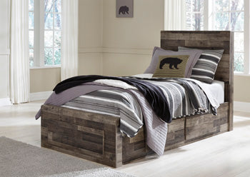 Derekson Multi Gray Derekson Twin Panel Bed with 2 Storage Drawers