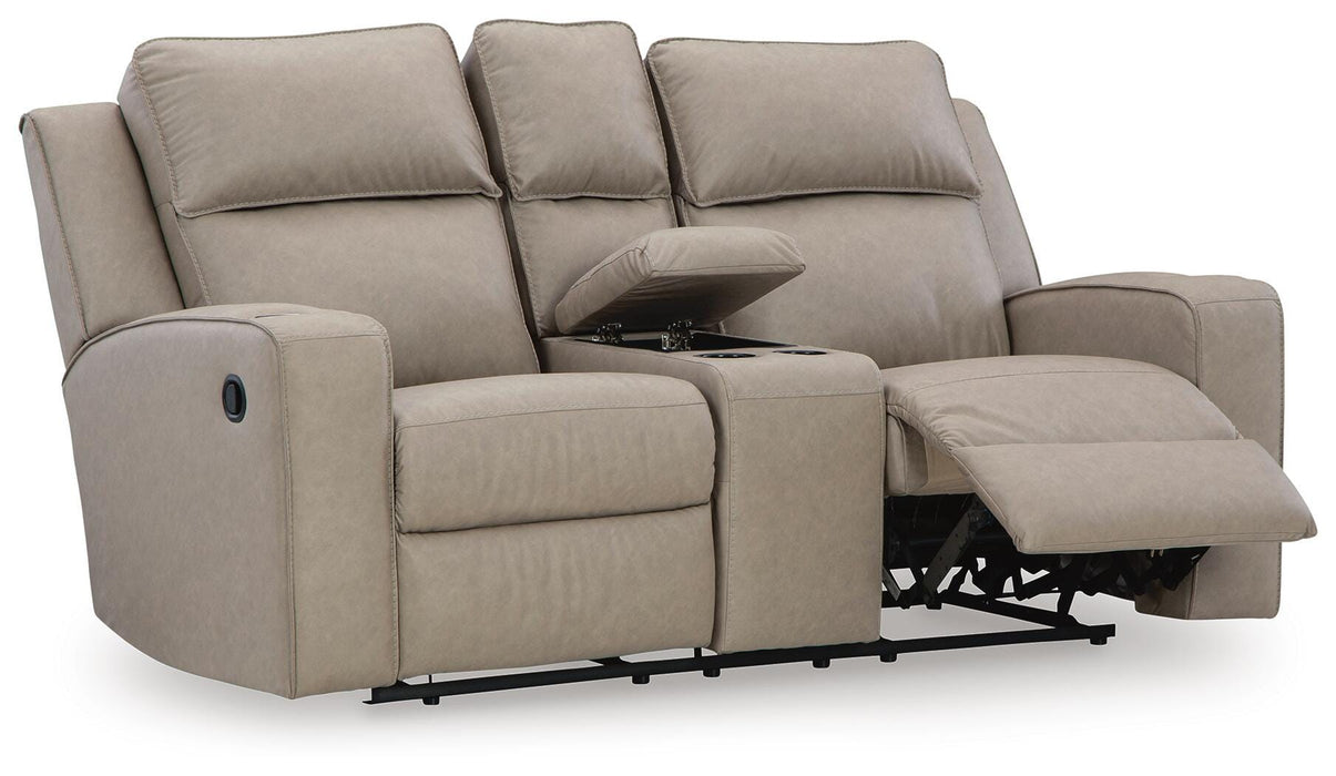 Lavenhorne Pebble Lavenhorne Reclining Loveseat with Console