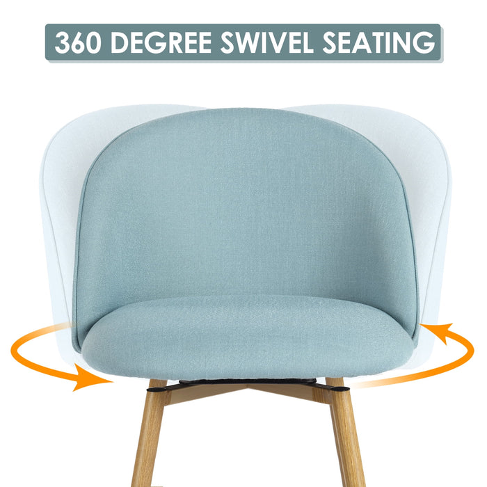 homy casa 26 counter height bar stools set of 2, swivel stools for kitchen island, lake blue - new