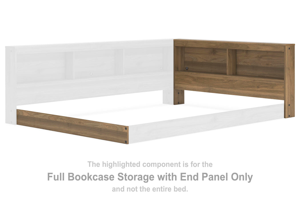Deanlow Honey F Bookcase Storage w/End Panel