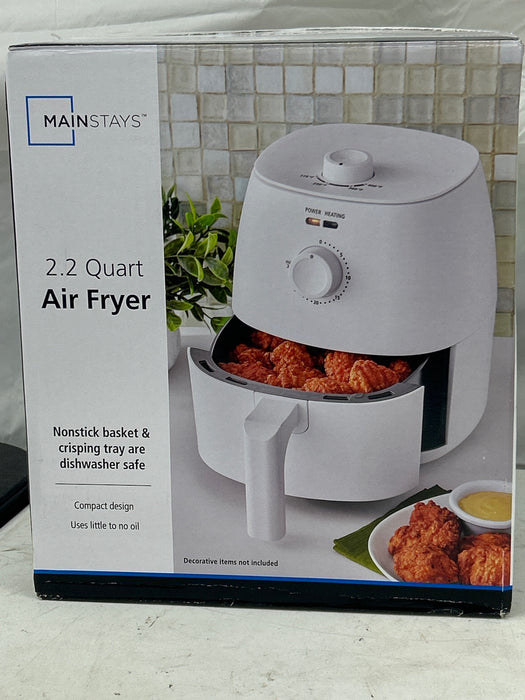 Mainstays 2.2 qt Air Fryer, Arctic White - Automatic Shutoff - new