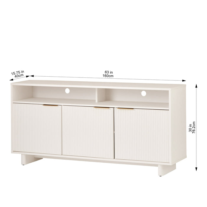 Better Homes & Gardens Lillian Fluted TV Stand for TVs up to 70", White Finish - new