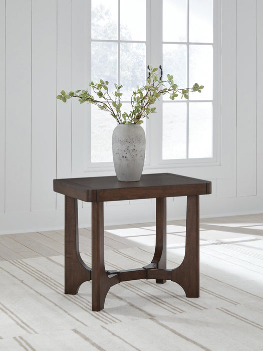 Korestone Dark Brown Rectangular End Table