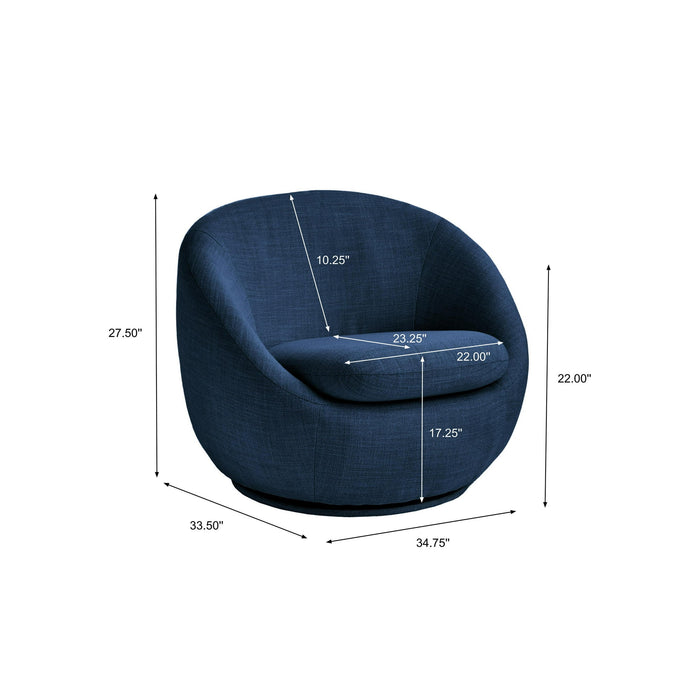 Better Homes & Gardens Mira Swivel Accent Chair, Indigo - open_box
