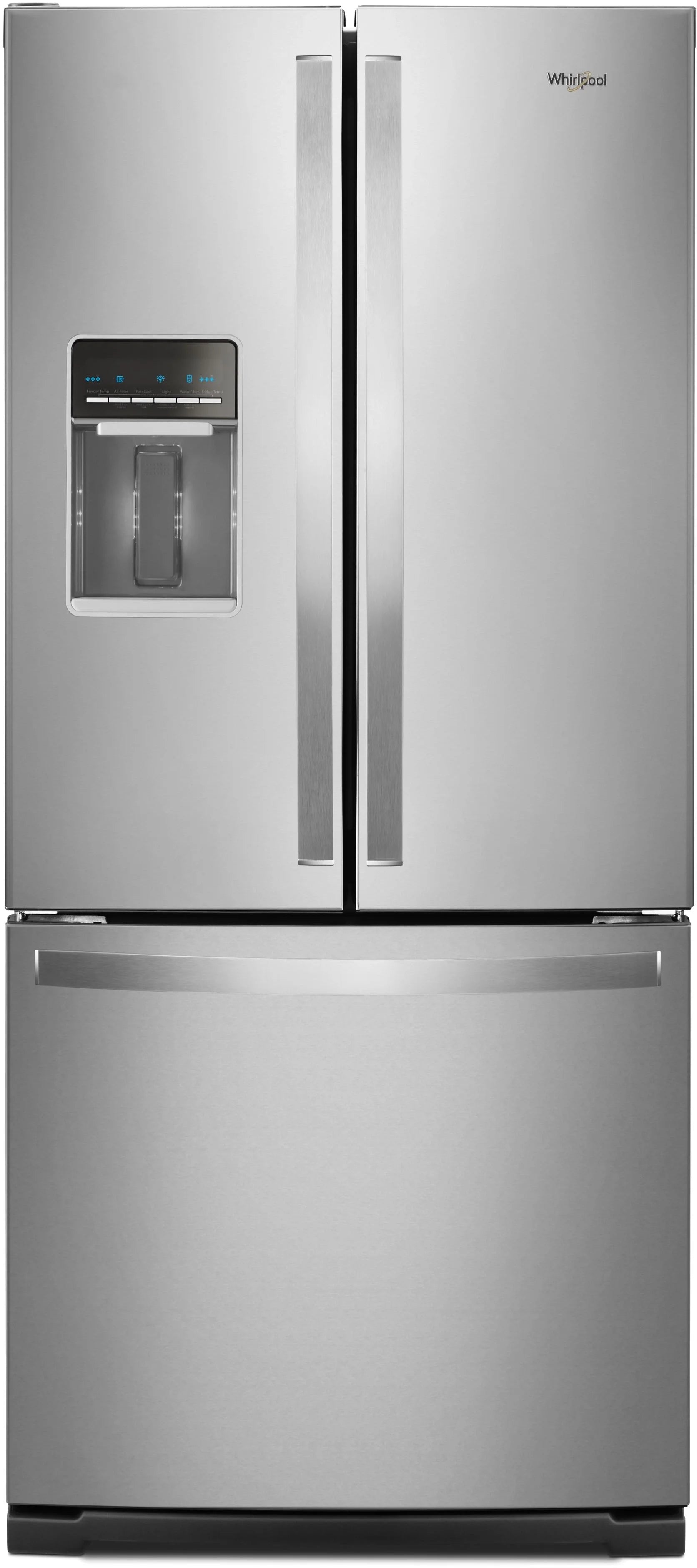 30 Inch, 20 Cu. ft. Freestanding French Door Refrigerator with External Water Dispenser: Stainless Steel - display_model