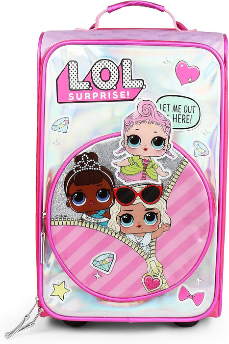 LOL Rolling Suitcase with Wheels for Girls, Hardside Travel LOL Surprise Luggage - open_box