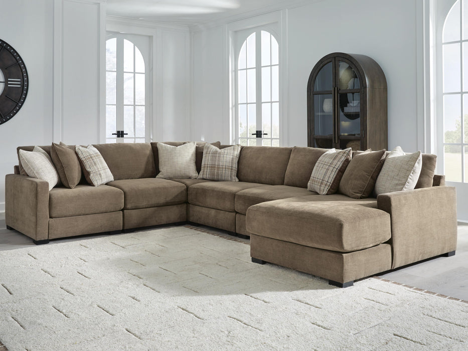 Camellia-Court Coffee Camellia-Court 6-Piece Sectional with Chaise