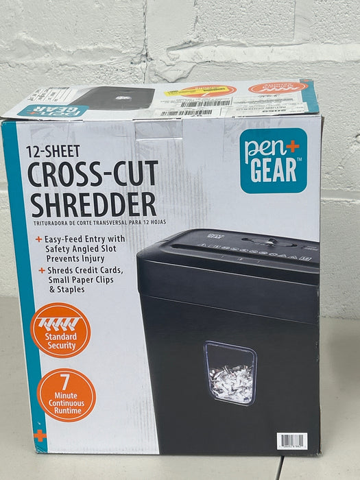 Pen+Gear 12-Sheet Cross-Cut Paper/Credit Card Shredder with 5.5 Gallon Bin, Black, Home & Office Use - new