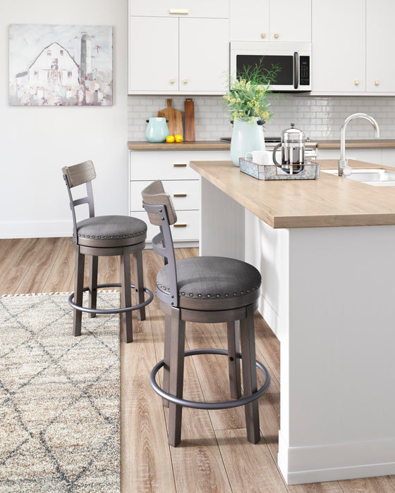 Caitbrook Gray UPH Swivel Barstool (1/CN)