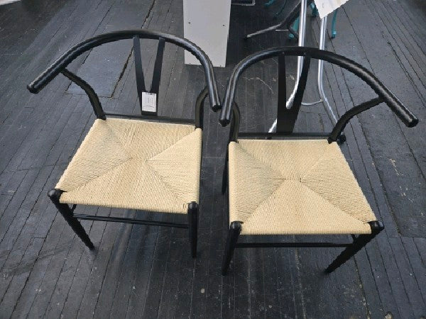 Better Homes & Gardens Springwood Wishbone Chair 2 Pack, Metal Base with Black Finish - new