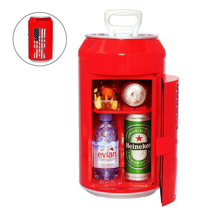 Guay Outdoor Portable Mini Fridge US Can Beverage Cooler – 8 Cans / 5 Liters - Indoor AC Home and Outdoor DC Car Vehicle Small Refrigerator - open_box