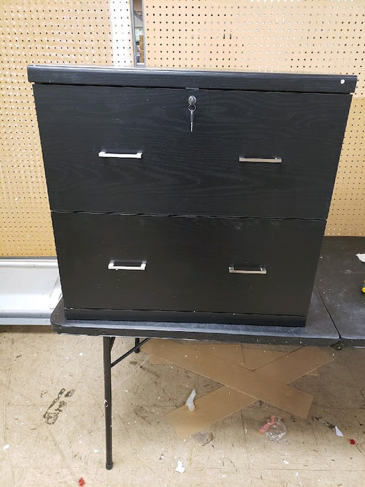 OSP Home Furnishings Alpine 2-Drawer File Cabinet with Lockdowel Fastening System, Lateral, Black - new