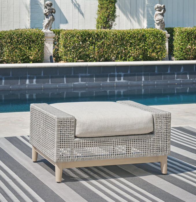 Seton Creek Gray Ottoman with Cushion
