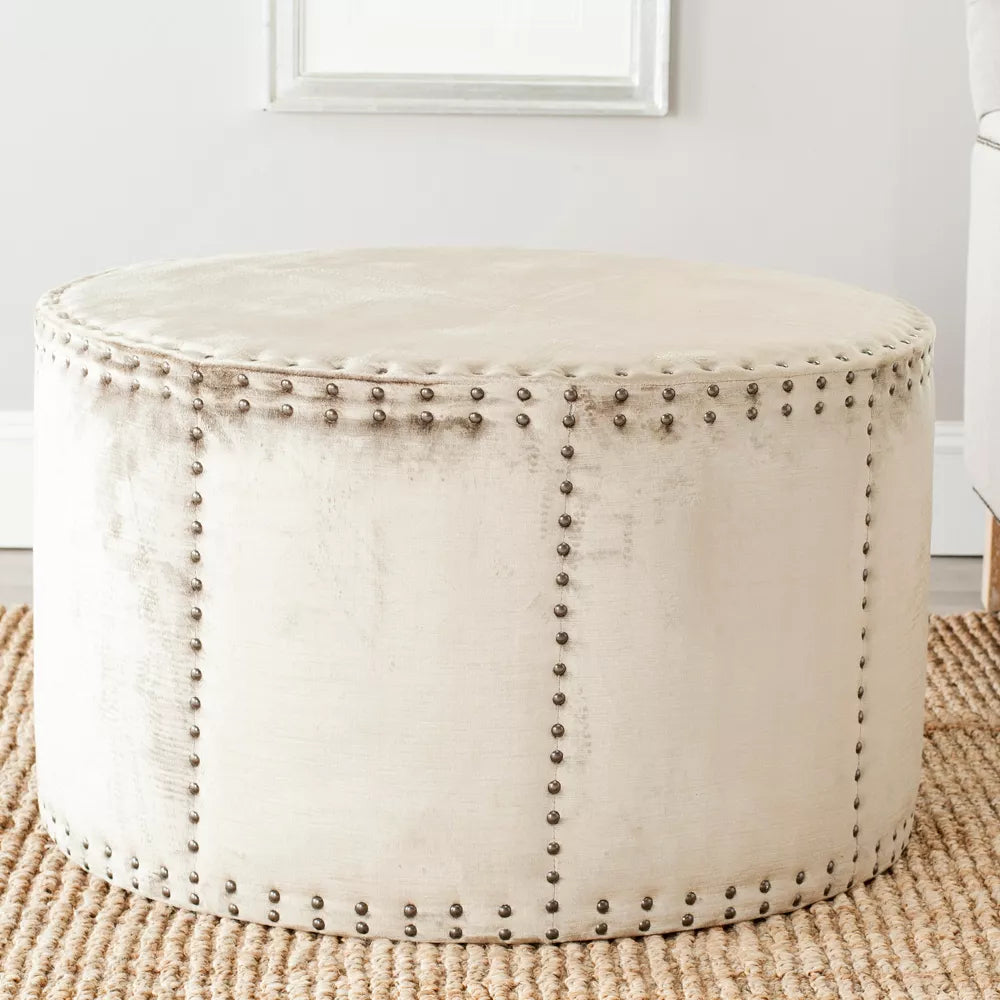 Sherri Cocktail Ottoman with Nail Heads - Safavieh - open_box