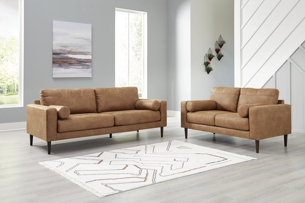 Telora Caramel Telora Sofa and Loveseat
