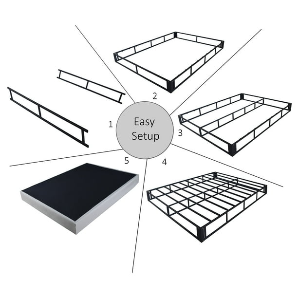 Castle Place 8 Full Metal Box Spring, Beige Linen - open_box