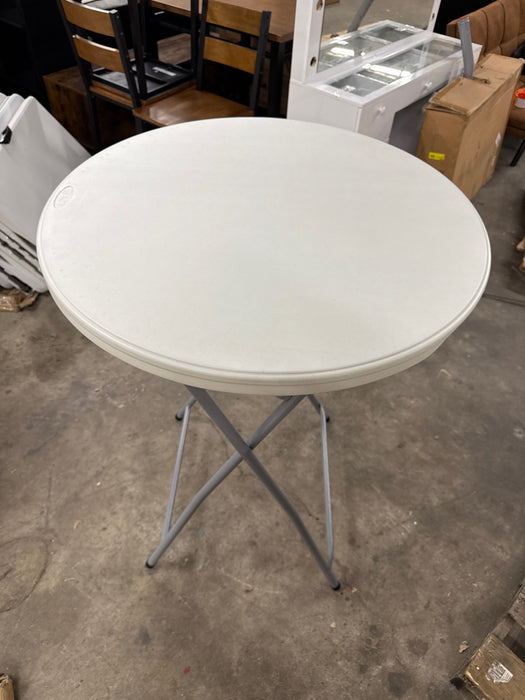 Mainstays 31" Round High-Top Folding Table, White - new