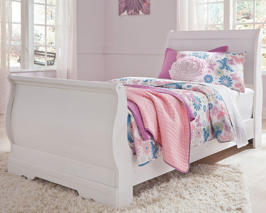 Anarasia White Anarasia Twin Sleigh Bed
