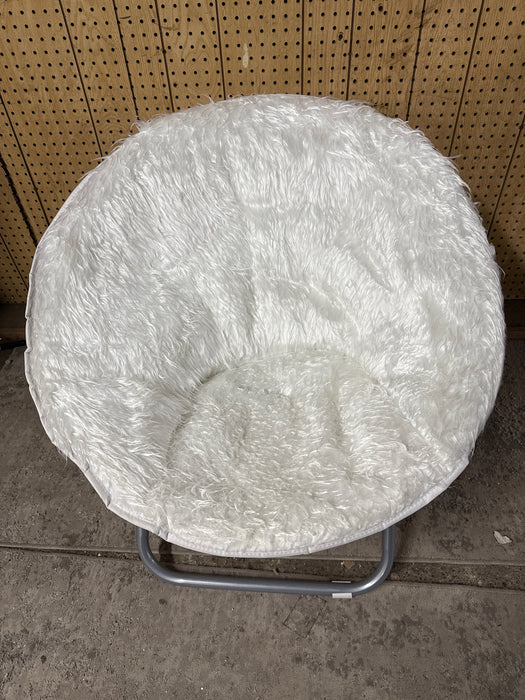 Urban Lifestyle Mongolian Faux Fur Saucer Chair, Off White - open_box