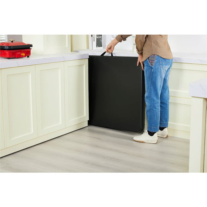 Mainstays 6 Foot Bi-Fold Plastic Folding Table, Black - new