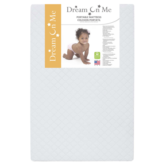 Dream on Me Holly 3 Mini / Portable Waterproof Fiber Crib Mattress - open_box