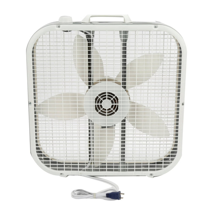 Lasko 20" Classic Box Fan with Weather-Resistant Motor, 3 Speeds, 22.5" H, White, B20200, New - open_box