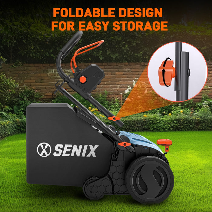 SENIX Corded Dethatcher/Scarifier 2 in 1, 15" 13Amp, 5-Position Adjustment with Collection Bag, SCE13-M - new