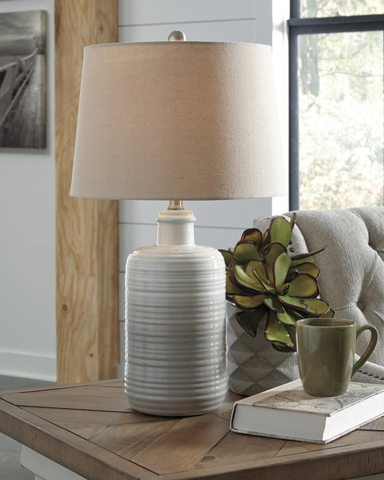 Marnina Taupe Ceramic Table Lamp (Priced Per Item, Must Order 2, 4, 6, or 8)