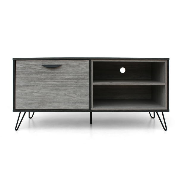 Modern TV Stand for 55 inch TV,Mid Century Modern TV Console, Entertainment Center with Storage for Living Room,Gray - open_box