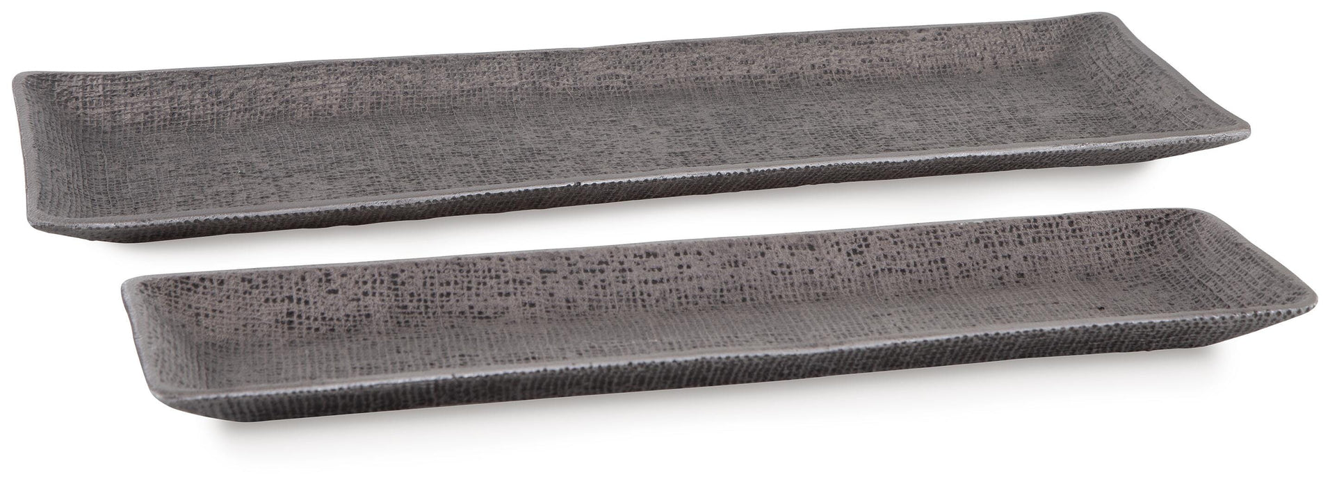 Garekton Pewter Finish Tray Set (Priced Per Item, Must Order 2, 4, 6, or 8)