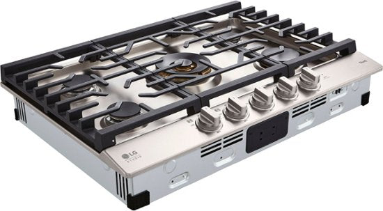 LG - STUDIO 30-in Smart Built-In Gas Cooktop with 5 Burners with UltraHeat - Stainless Steel - display_model