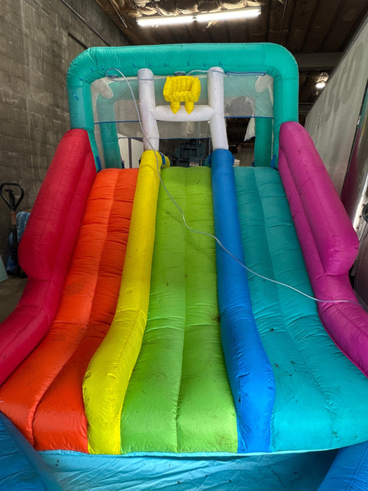 H2OGO! Triple Splash Kids Inflatable Water Park - Heavily Used - Needs Patch - See Images - used_marks_scratches